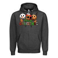 Charcoal Heather merry christmas Zipper Hoodie - CowGirlArtShop