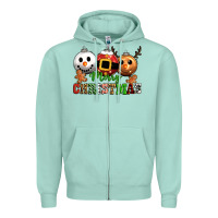 Seafoam merry christmas Zipper Hoodie - CowGirlArtShop