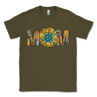 Army Green Western Mom With Gemstone And Sunflower Classic Tee - BundleAndBundleShop