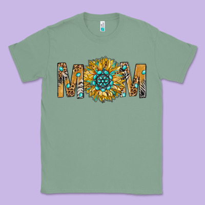 Western Mom With Gemstone And Sunflower Classic Tee Designed By Bundleandbundleshop