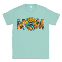 Seafoam Western Mom With Gemstone And Sunflower Classic Tee - BundleAndBundleShop