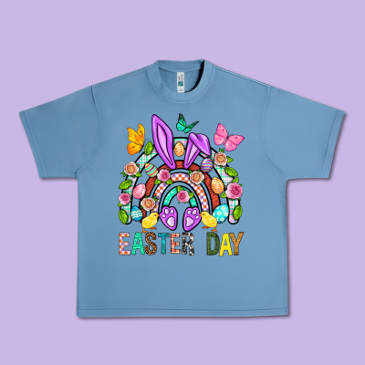 Easter Day Rainbow Urban Heavy Tee Designed By Bundleandbundleshop