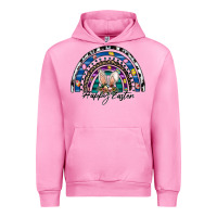 Fuchsia Pink happy easter rainbow Urban Hoodie - CowhideDigitalArt