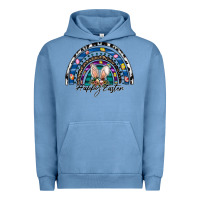 Pigment Pebble Blue happy easter rainbow Urban Hoodie - CowhideDigitalArt