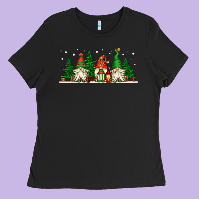 Christmas Gnomes Ladies Tee Designed By Jasminsmagicworld