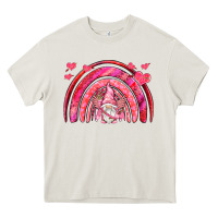 Cream valentines day rainbow with cupid gnome Heavy Core Tee - NancyCooperArtShop