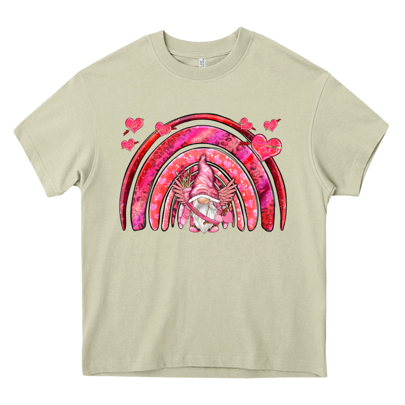Valentines Day Rainbow With Cupid Gnome Heavy Core Tee by NancyCooperArtShop | Teevron