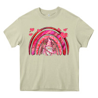 Mossy valentines day rainbow with cupid gnome Heavy Core Tee - NancyCooperArtShop