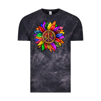 Cloud Black Pride LGBTQ+ Sunflower With Peace Vintage Tee - BundleAndBundleShop