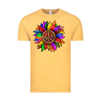 Vintage Mustard Pride LGBTQ+ Sunflower With Peace Vintage Tee - BundleAndBundleShop