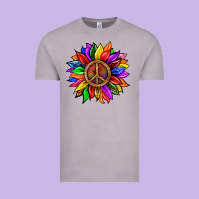 Pride Lgbtq+ Sunflower With Peace Vintage Tee Designed By Bundleandbundleshop