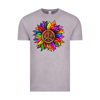 Vintage Zinc Pride LGBTQ+ Sunflower With Peace Vintage Tee - BundleAndBundleShop