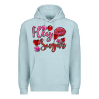Blue Mist hey sugar with lips and candies olivia Premium Hoodie - OliviaCreatesArt
