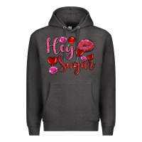 Charcoal Heather hey sugar with lips and candies olivia Premium Hoodie - OliviaCreatesArt