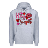 Heather Grey hey sugar with lips and candies olivia Premium Hoodie - OliviaCreatesArt