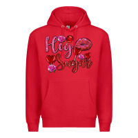 Red hey sugar with lips and candies olivia Premium Hoodie - OliviaCreatesArt
