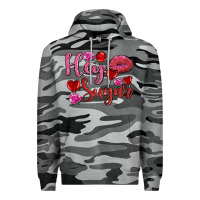 Slate Camo hey sugar with lips and candies olivia Premium Hoodie - OliviaCreatesArt