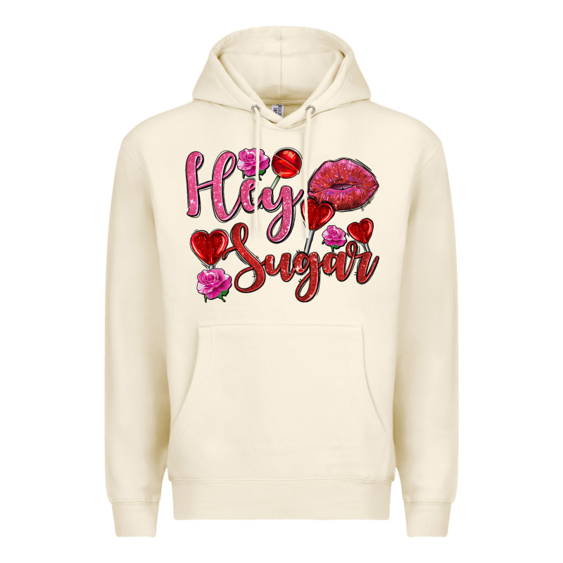 Hey Sugar With Lips And Candies Olivia Premium Hoodie by OliviaCreatesArt | Teevron