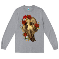 Heather Grey Ghost Skeleton Long Sleeve Tee - RanaPortraitStore