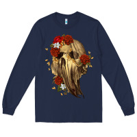 Navy Ghost Skeleton Long Sleeve Tee - RanaPortraitStore