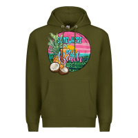 Army Green somewhere on a beach Premium Hoodie - JahusDesignShop