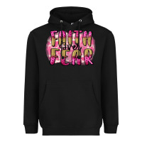 Black Faith over fear  Breast Cancer Awareness Heavyweight Hoodie - FaDigitalArtStudio