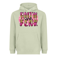 Matcha Faith over fear  Breast Cancer Awareness Heavyweight Hoodie - FaDigitalArtStudio