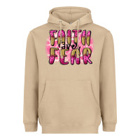 Mushroom Faith over fear  Breast Cancer Awareness Heavyweight Hoodie - FaDigitalArtStudio