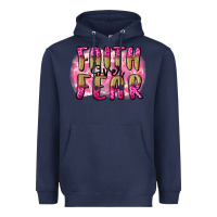 Navy Faith over fear  Breast Cancer Awareness Heavyweight Hoodie - FaDigitalArtStudio