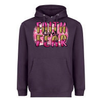 Plum Faith over fear  Breast Cancer Awareness Heavyweight Hoodie - FaDigitalArtStudio