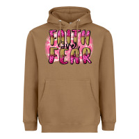 Toasted Coconut Faith over fear  Breast Cancer Awareness Heavyweight Hoodie - FaDigitalArtStudio