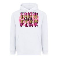 White Faith over fear  Breast Cancer Awareness Heavyweight Hoodie - FaDigitalArtStudio