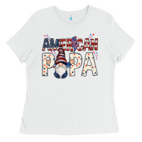 White american papa with gnome Ladies Tee - NancyCooperArtShop