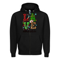 Black love nurse life christmas Zipper Hoodie - CowGirlArtShop