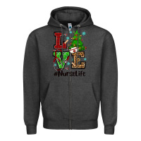 Charcoal Heather love nurse life christmas Zipper Hoodie - CowGirlArtShop