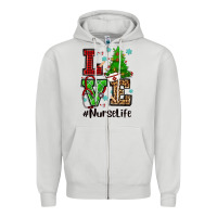 Dove Grey love nurse life christmas Zipper Hoodie - CowGirlArtShop