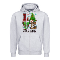 Love Nurse Life Christmas Zipper Hoodie | Teevron