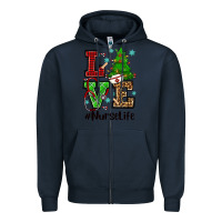 Navy love nurse life christmas Zipper Hoodie - CowGirlArtShop