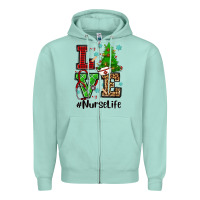 Seafoam love nurse life christmas Zipper Hoodie - CowGirlArtShop