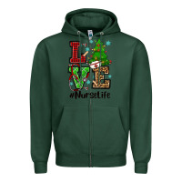 Sports Green love nurse life christmas Zipper Hoodie - CowGirlArtShop