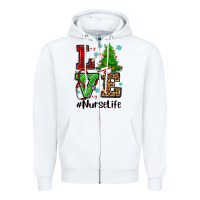 White love nurse life christmas Zipper Hoodie - CowGirlArtShop