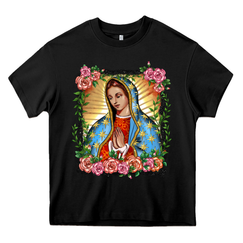 Lady Of Guadalupe Portrait Heavy Core Tee by BarkalooDesign | Teevron