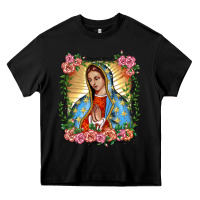 Black lady of guadalupe portrait Heavy Core Tee - BarkalooDesign