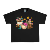 Black Western Cowgirl Coffee Cup Bbs Urban Heavy Tee - BundleAndBundleShop
