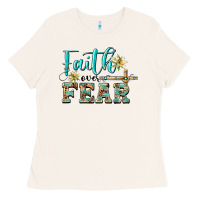 Bone faith over fear with cross Ladies Tee - BarkalooDesign