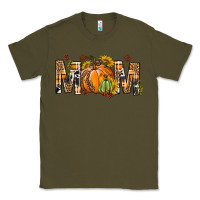 Army Green Western Mom With Pumpkins Classic Tee - BundleAndBundleShop