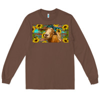 Chestnut Goat with sunflowers and leopard Long Sleeve Tee - RanaPortraitStore