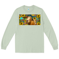 Matcha Goat with sunflowers and leopard Long Sleeve Tee - RanaPortraitStore