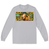 Moon Dust Goat with sunflowers and leopard Long Sleeve Tee - RanaPortraitStore
