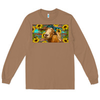 Toasted Coconut Goat with sunflowers and leopard Long Sleeve Tee - RanaPortraitStore